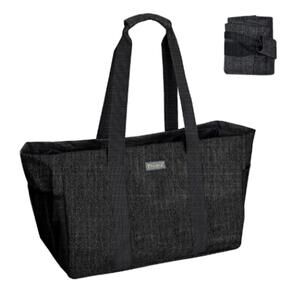 Stylish Black Reusable Tote Bag - Durable & Waterproof